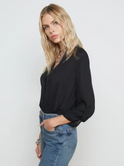 L'AGENCE All Things Black|Silks|Gillian Blouse Black