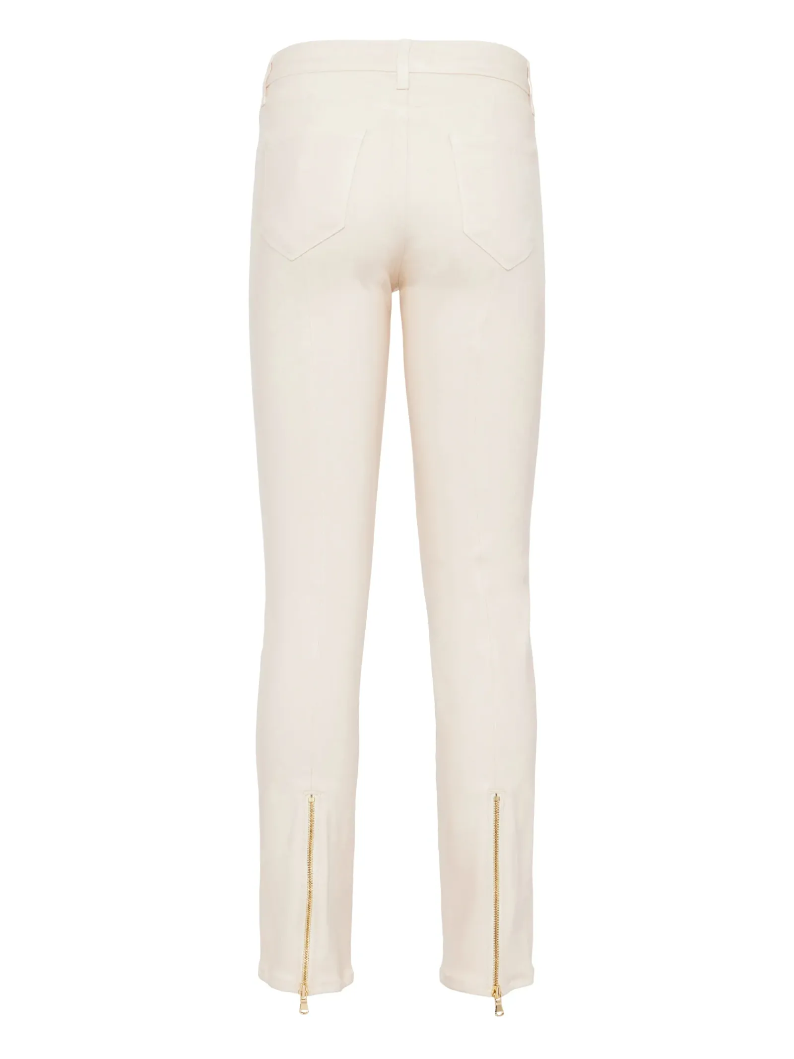 L'AGENCE Spring Collection|Petite|Ginny Coated Straight-Leg Back Zip Jean French Vanilla Coated