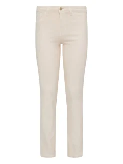 L'AGENCE Spring Collection|Petite|Ginny Coated Straight-Leg Back Zip Jean French Vanilla Coated