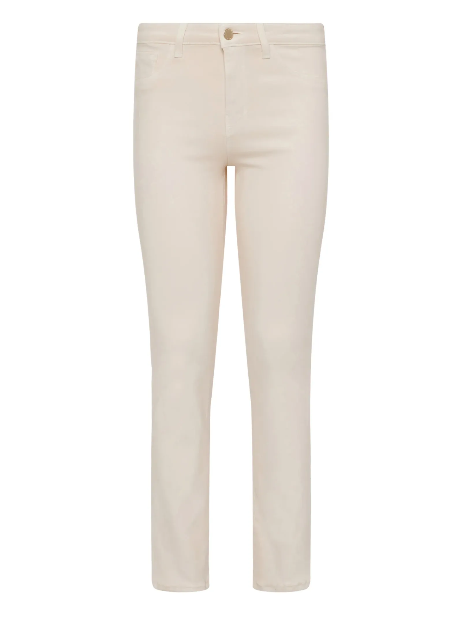 L'AGENCE Spring Collection|Petite|Ginny Coated Straight-Leg Back Zip Jean French Vanilla Coated