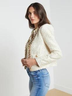 L'AGENCE Resort Collection|Blazers & Jackets|Greta Chain Jacket Champagne/Gold