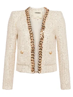 L'AGENCE Resort Collection|Blazers & Jackets|Greta Chain Jacket Champagne/Gold