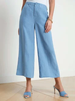 L'AGENCE Sets|Spring Collection|Henderson Linen Cropped Pant BLUE MIST