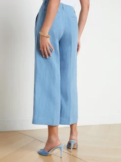 L'AGENCE Sets|Spring Collection|Henderson Linen Cropped Pant BLUE MIST