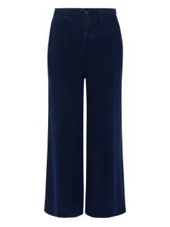 L'AGENCE Spring Collection|Linen|Henderson Linen Cropped Pant Navy