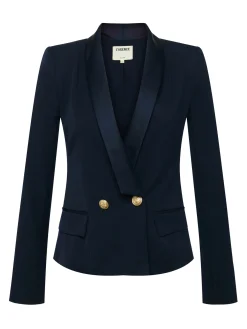 L'AGENCE Spring Collection|Best Sellers|Imogen Satin Lapel Blazer Midnight