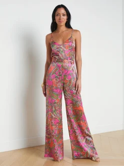L'AGENCE Sets|Print Edition|Jane Silk Camisole Rhodamine Multi Bright Pop Paisley
