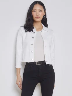 L'AGENCE Nouveau Whites|Denim Jackets|Janelle Denim Jacket Blanc