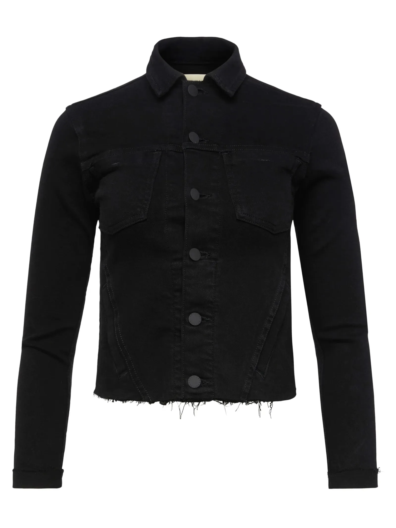 L'AGENCE All Things Black|Back in Stock|Janelle Denim Jacket Saturated Black