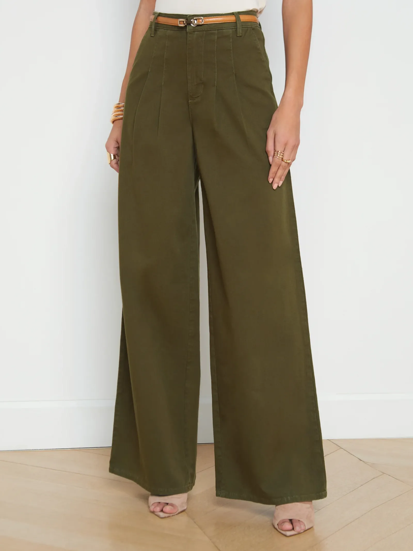 L'AGENCE Spring Collection|Pants, Shorts & Skirts|Jayce Ultra Wide-Leg Pant British Khaki