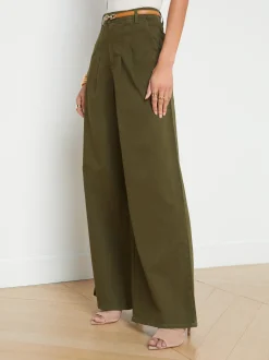 L'AGENCE Spring Collection|Pants, Shorts & Skirts|Jayce Ultra Wide-Leg Pant British Khaki
