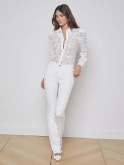 L'AGENCE Nouveau Whites|Best Sellers|Jenica Lace Blouse Ivory