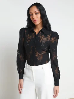 L'AGENCE All Things Black|Spring Collection|Jenica Lace Blouse Black