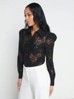 L'AGENCE All Things Black|Spring Collection|Jenica Lace Blouse Black
