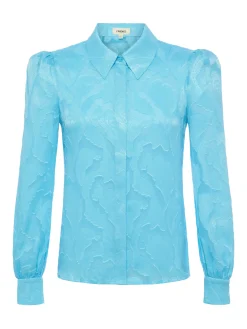 L'AGENCE Blouses & Tops|Jenica Lace Blouse Aqua
