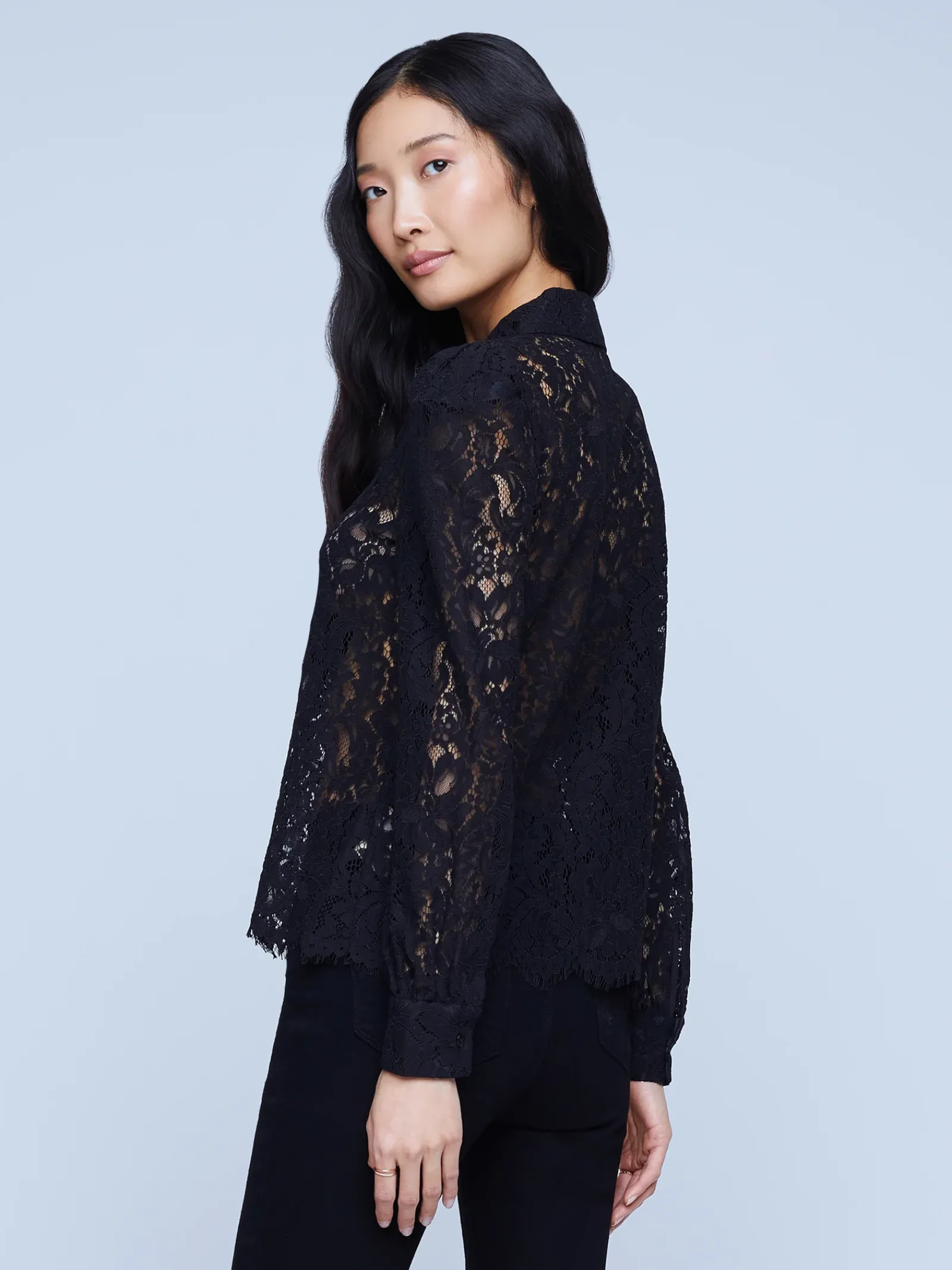L'AGENCE All Things Black|Essentials|Jenica Lace Blouse Black Lace