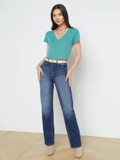 L'AGENCE Resort Collection|Straight|Jones Ultra High-Rise Stovepipe Jean Castaic