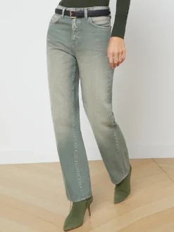 L'AGENCE Back in Stock|Resort Collection|Jones Ultra High-Rise Stovepipe Jean Jade Green
