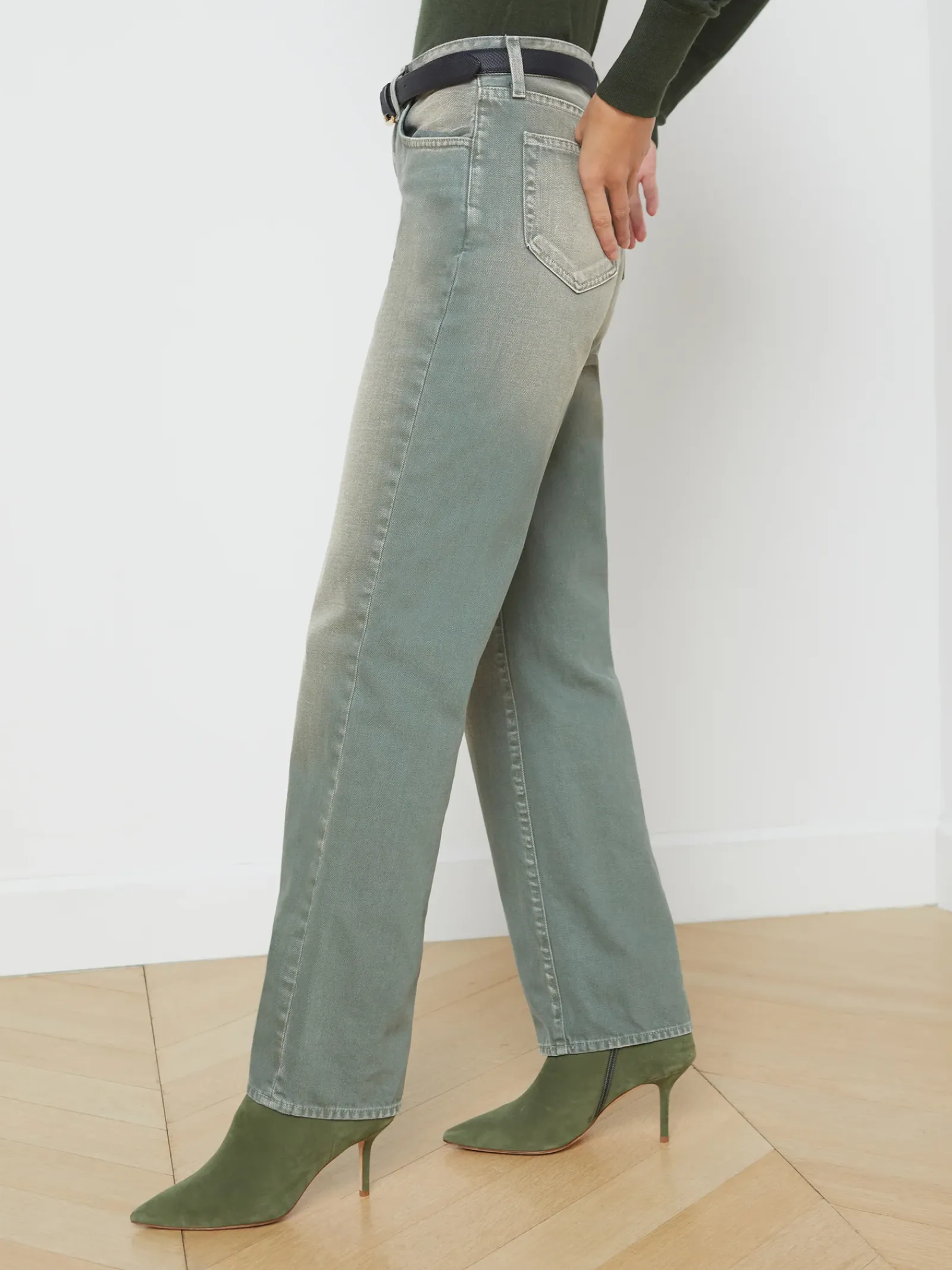 L'AGENCE Back in Stock|Resort Collection|Jones Ultra High-Rise Stovepipe Jean Jade Green