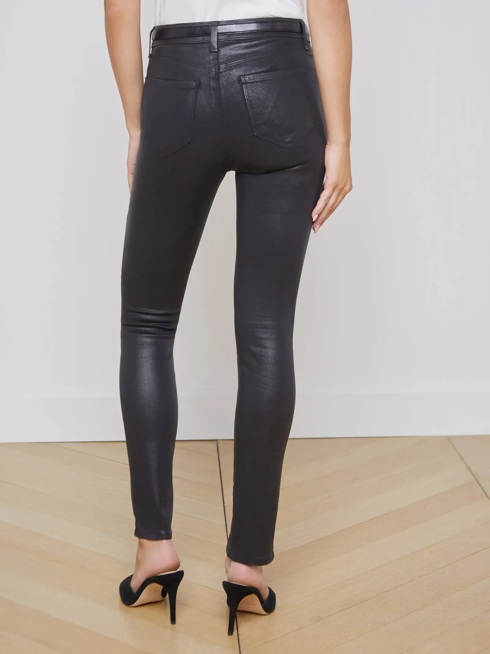 L'AGENCE All Things Black|Skinny|Jyothi Coated Jean Noir Coated