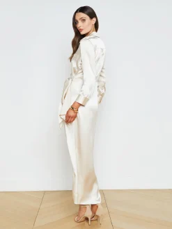 L'AGENCE Silks|Dresses & Jumpsuits|Kadi Silk Wrap Dress Champagne