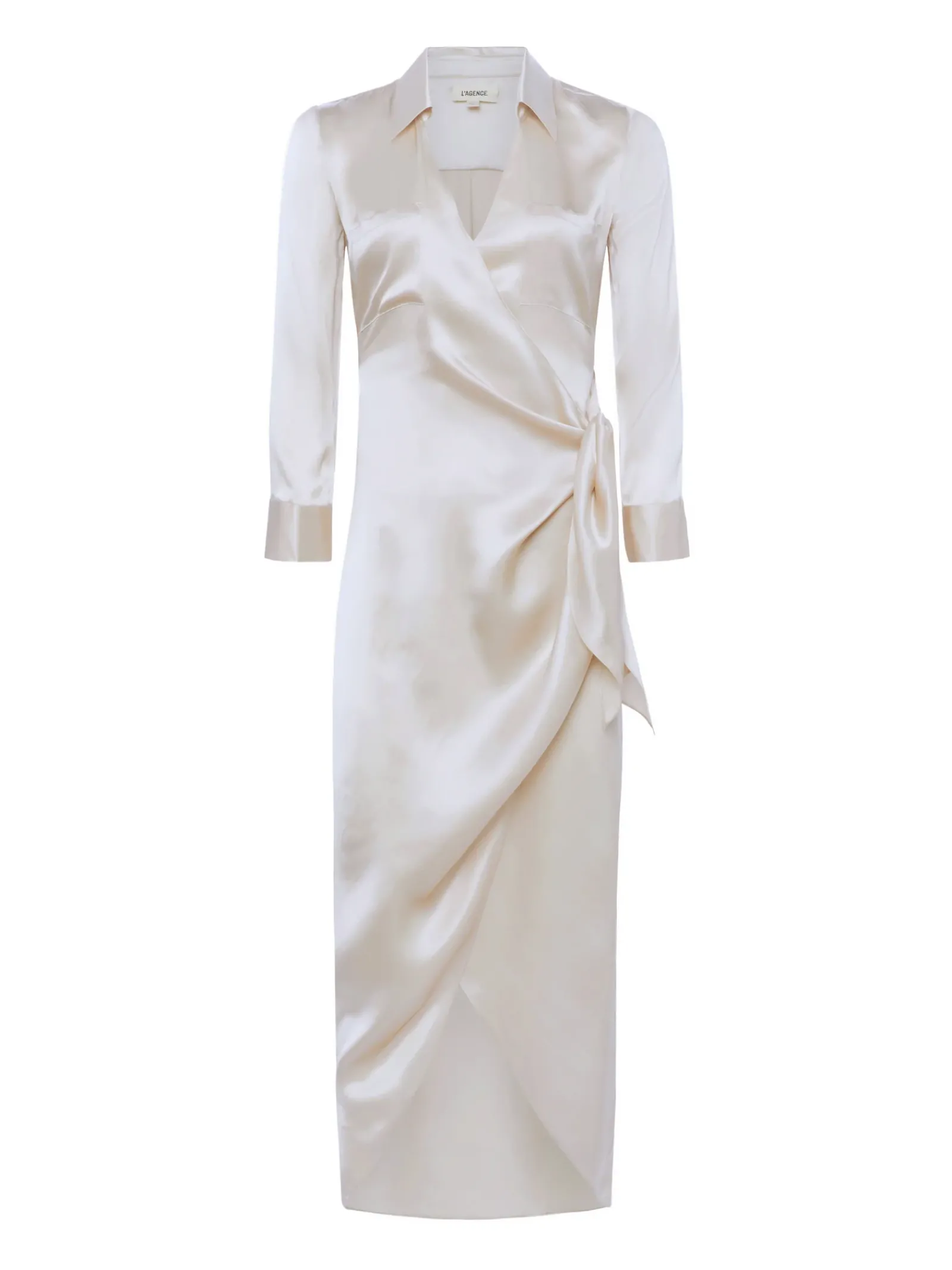 L'AGENCE Silks|Dresses & Jumpsuits|Kadi Silk Wrap Dress Champagne