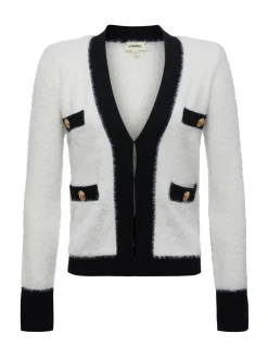 L'AGENCE Knitwear|Blouses & Tops|Kai Cardigan White/Black