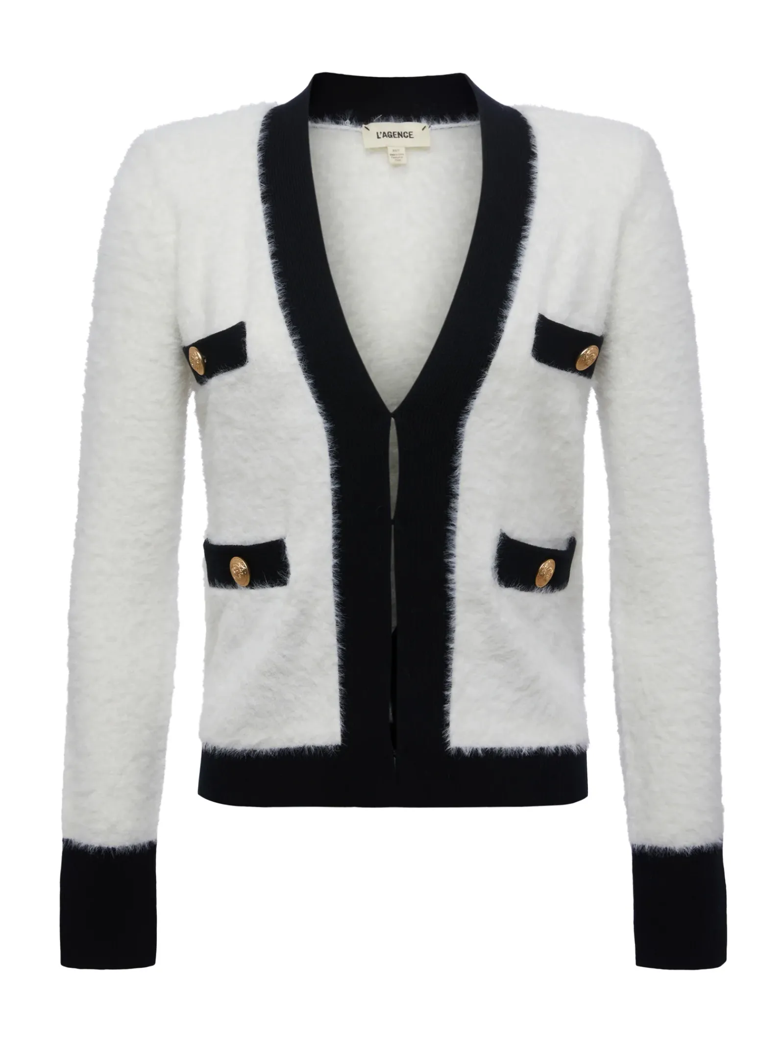 L'AGENCE Knitwear|Blouses & Tops|Kai Cardigan White/Black