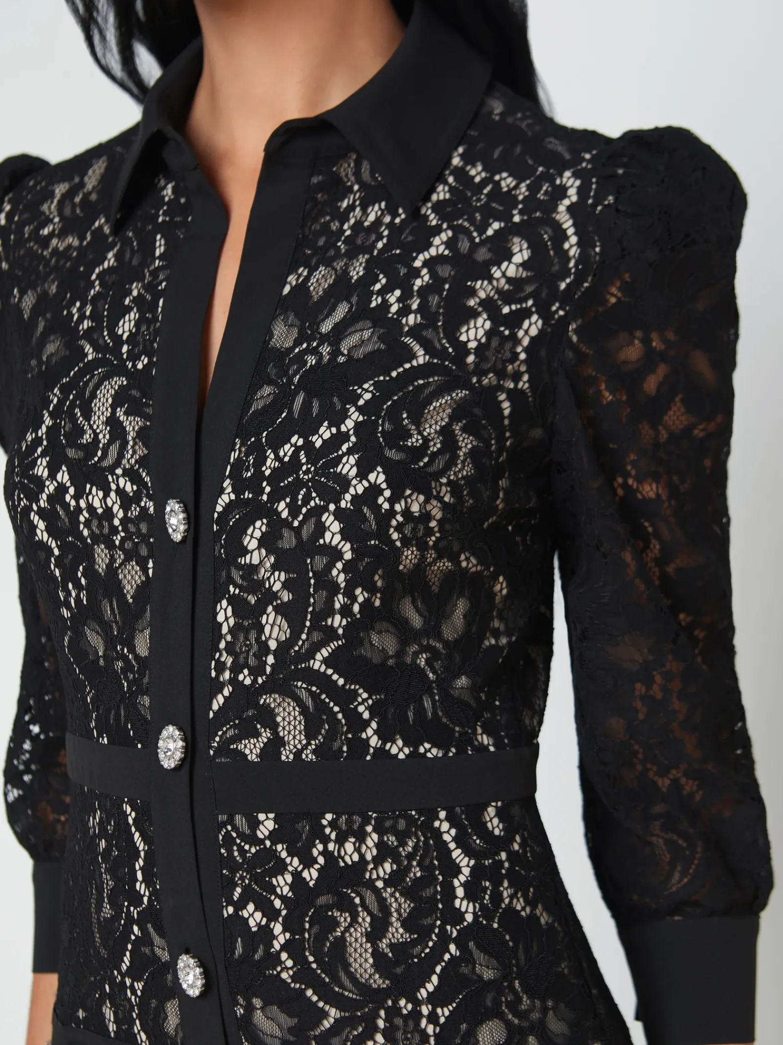 L'AGENCE All Things Black|Spring Collection|Kamala Lace Mini Dress Black