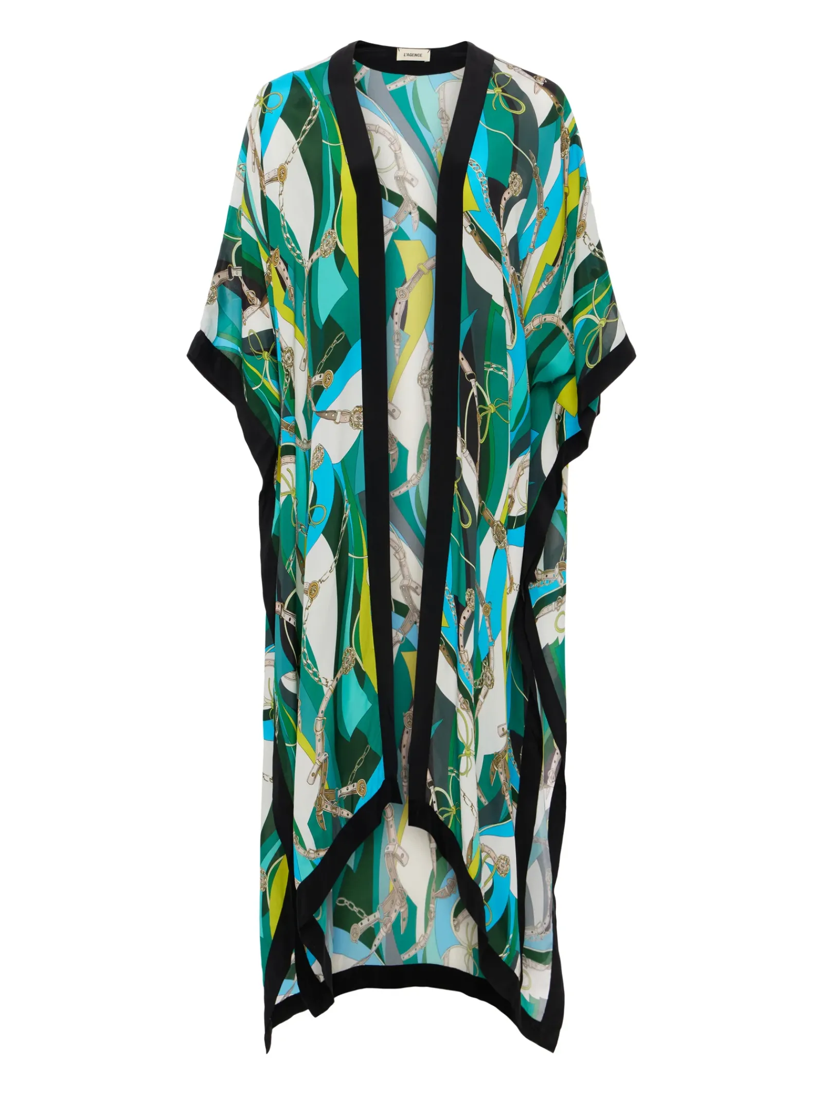 L'AGENCE Spring Collection|Swimwear|Kara Silk-Blend Kimono Cover-up Multi