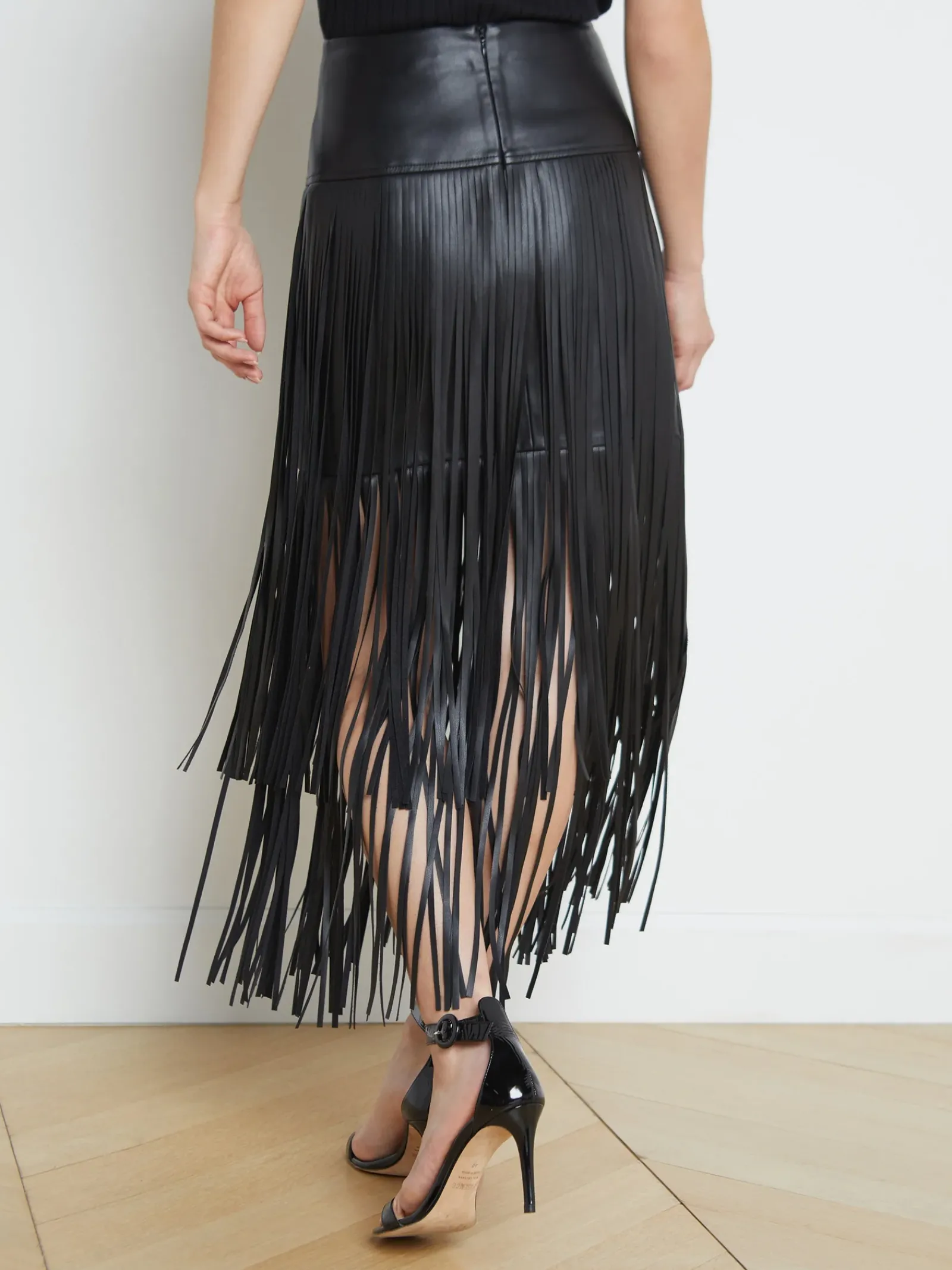L'AGENCE Resort Collection|All Things Black|Karolina Fringe Skirt Black