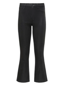 L'AGENCE All Things Black|Back in Stock|Kendra Coated Cropped Flare Jean Noir Coated
