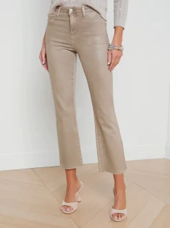 L'AGENCE Petite|Flare & Bootcut|Kendra Coated Cropped Flare Jean Rye Coated