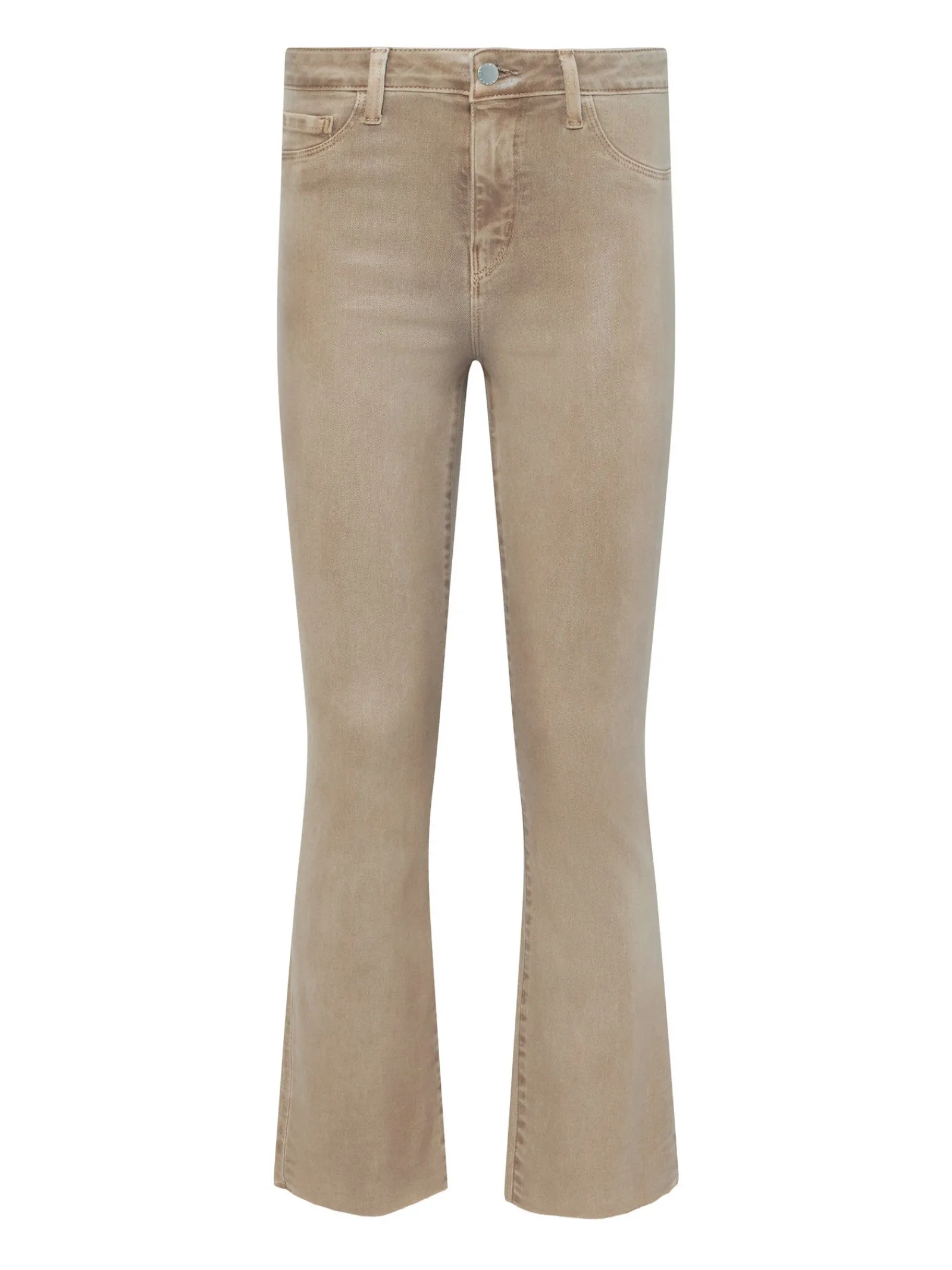 L'AGENCE Petite|Flare & Bootcut|Kendra Coated Cropped Flare Jean Rye Coated