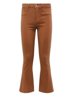 L'AGENCE Petite|Flare & Bootcut|Kendra Coated Cropped Flare Jean Java Coated