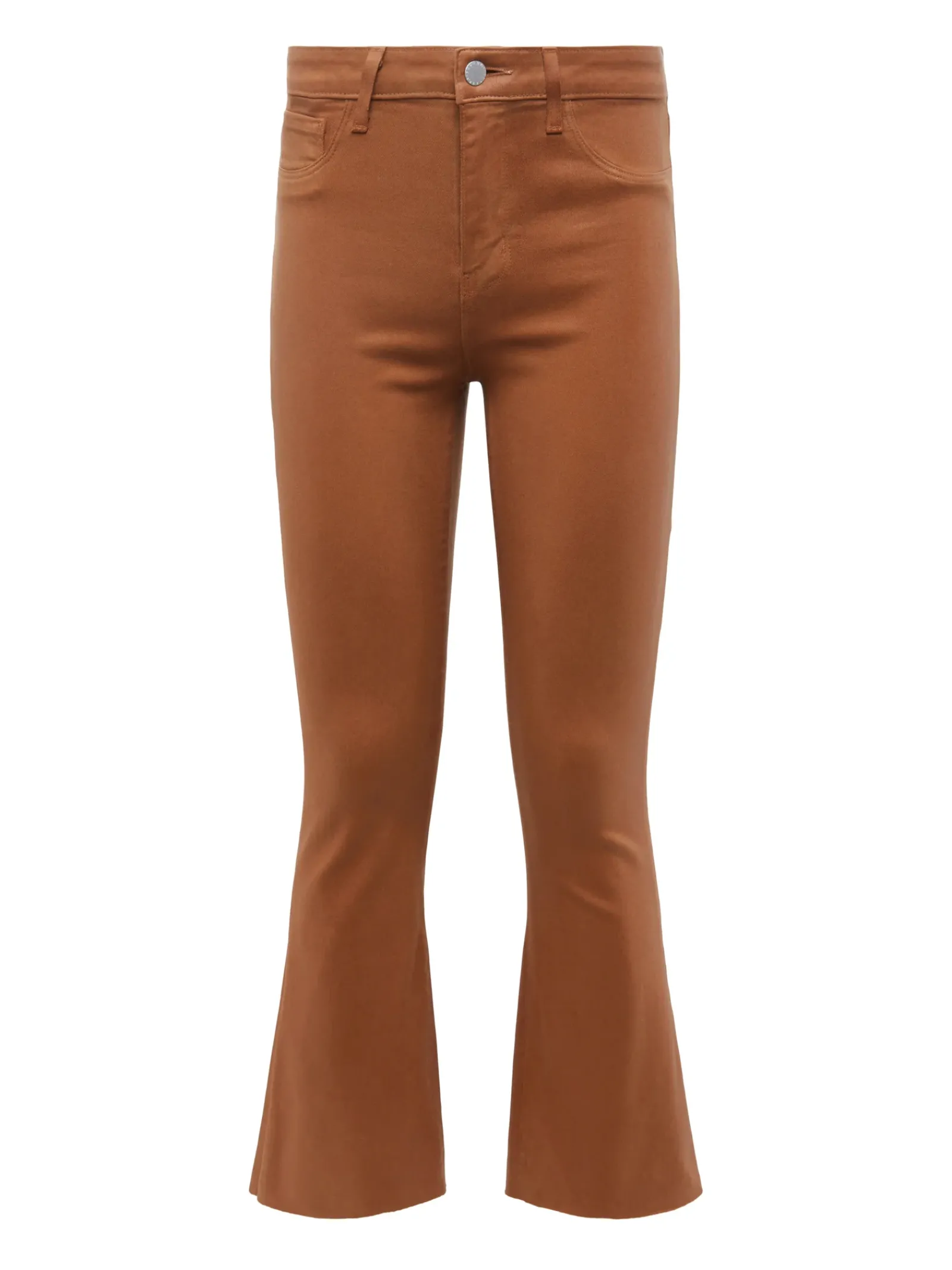 L'AGENCE Petite|Flare & Bootcut|Kendra Coated Cropped Flare Jean Java Coated