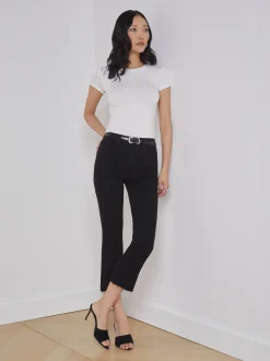L'AGENCE All Things Black|Petite|Kendra Cropped Flare Jean Black