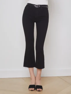L'AGENCE All Things Black|Petite|Kendra Cropped Flare Jean Black