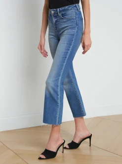 L'AGENCE Back in Stock|Petite|Kendra Cropped Flare Jean Laguna