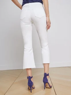 L'AGENCE Nouveau Whites|Petite|Kendra Cropped Flare Jean Blanc