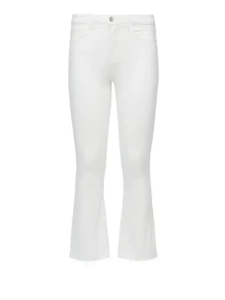 L'AGENCE Nouveau Whites|Petite|Kendra Cropped Flare Jean Blanc
