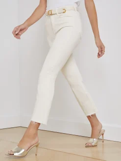 L'AGENCE Nouveau Whites|Petite|Kendra Cropped Flare Jean Vintage White