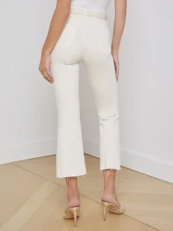 L'AGENCE Nouveau Whites|Petite|Kendra Cropped Flare Jean Vintage White