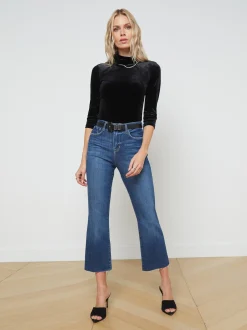 L'AGENCE Petite|Kendra Cropped Flare Jean Laredo