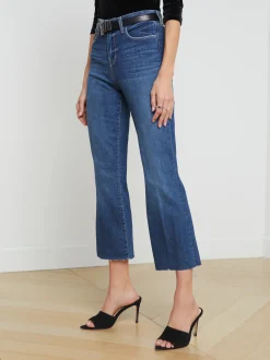 L'AGENCE Petite|Kendra Cropped Flare Jean Laredo