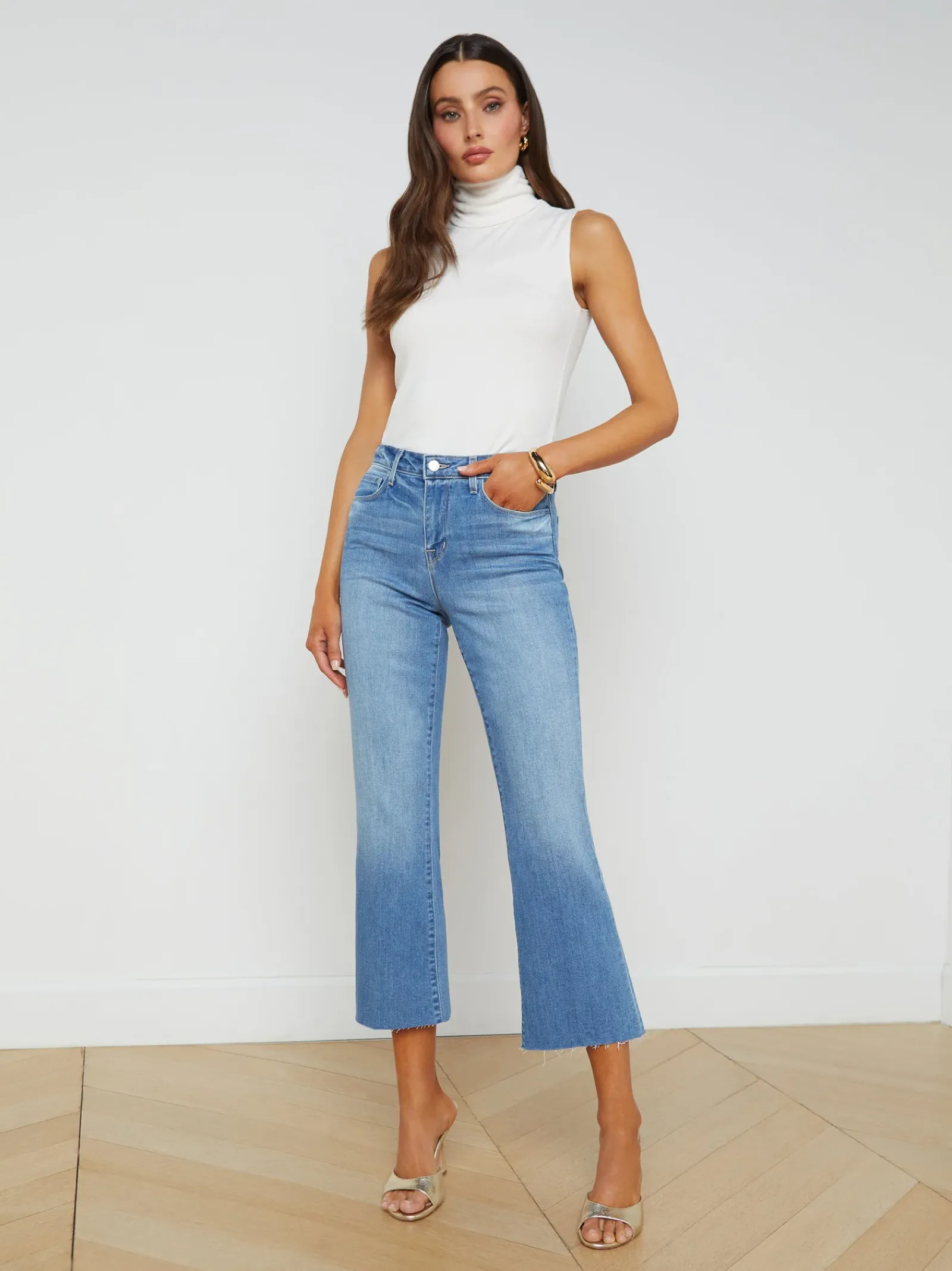 L'AGENCE Petite|Flare & Bootcut|Kendra Cropped Flare Jean Alamo