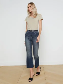 L'AGENCE Petite|Flare & Bootcut|Kendra Cropped Flare Jean Naples