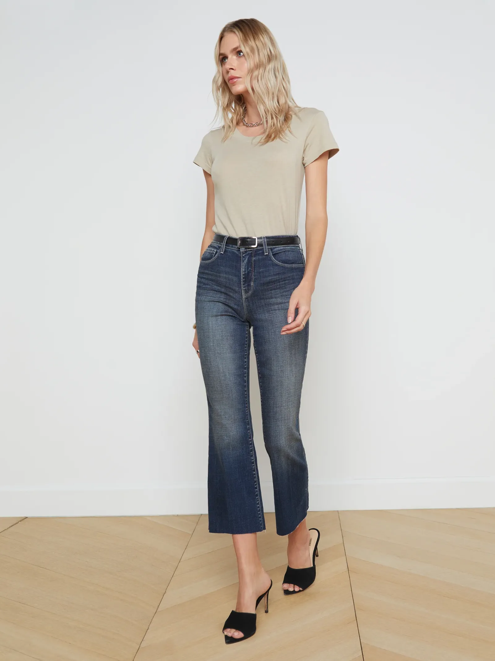 L'AGENCE Petite|Flare & Bootcut|Kendra Cropped Flare Jean Naples