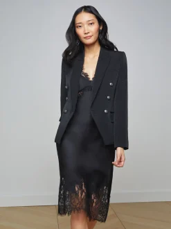 L'AGENCE All Things Black|Maternity|Kenzie Blazer Black/Brushed Gunmetal