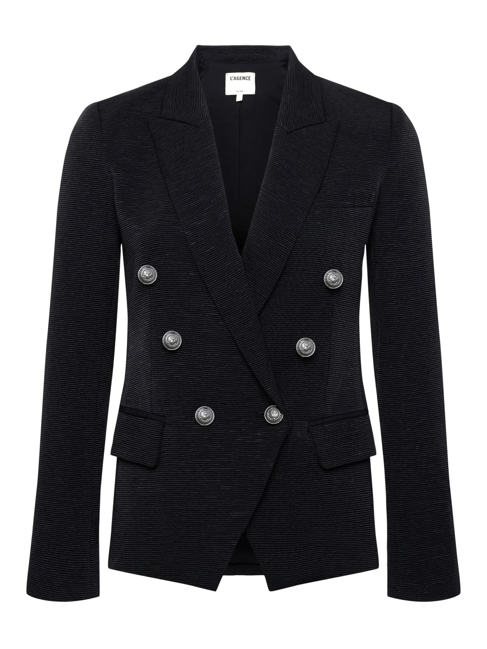 L'AGENCE All Things Black|Maternity|Kenzie Blazer Black/Brushed Gunmetal